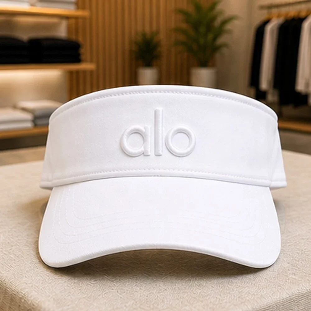 ALO Yoga White Casual Open Top Visor Hat Activewear